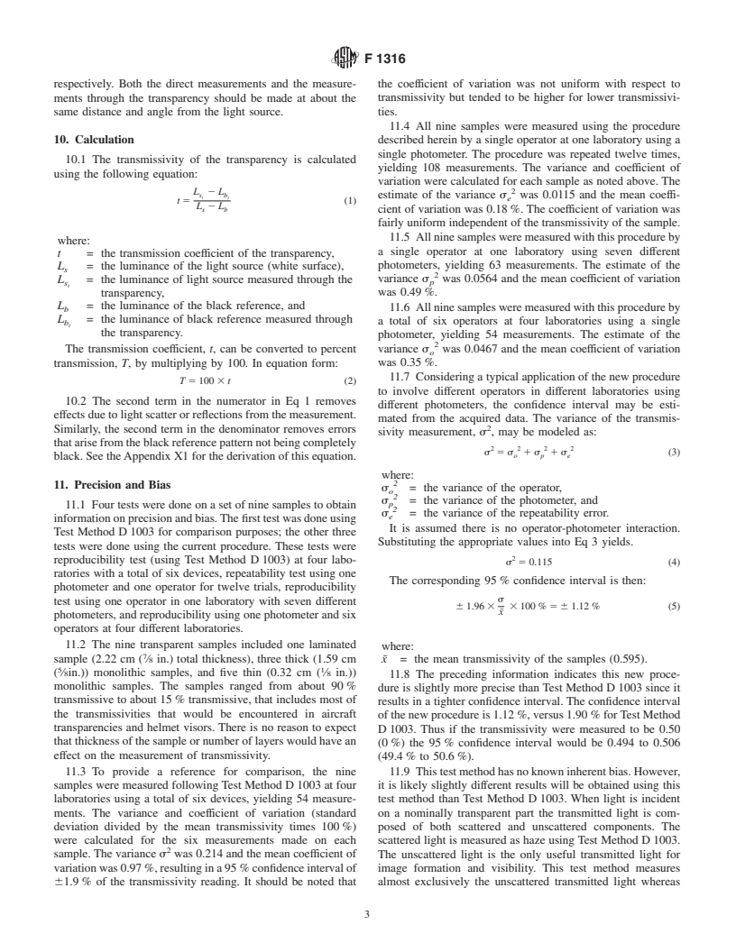 ASTM F1316-90(2002) - Standard Test Method for Measuring the Transmissivity of Transparent Parts