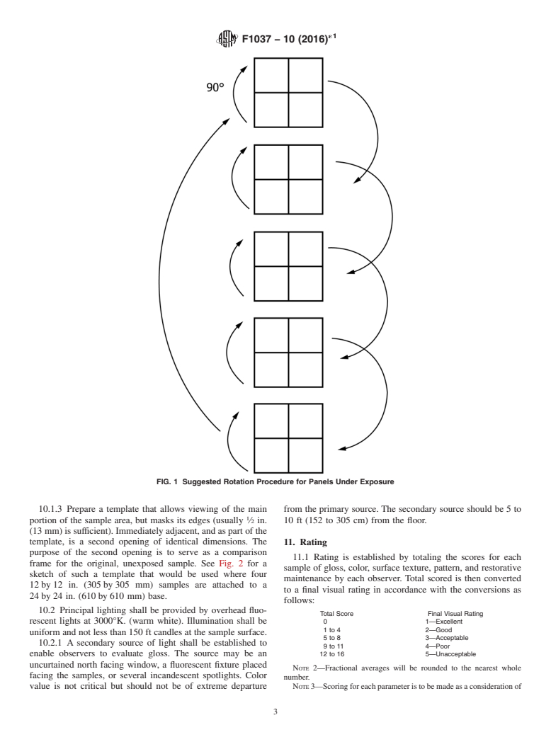 ASTM F1037-10(2016)e1 - Standard Test Method for  Visual Rating of Appearance of Resilient Floors After In-Service  Exposure to Foot Traffic