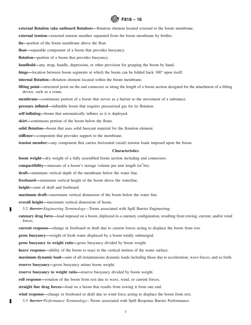 REDLINE ASTM F818-16 - Standard Terminology Relating to  Spill Response Booms and Barriers