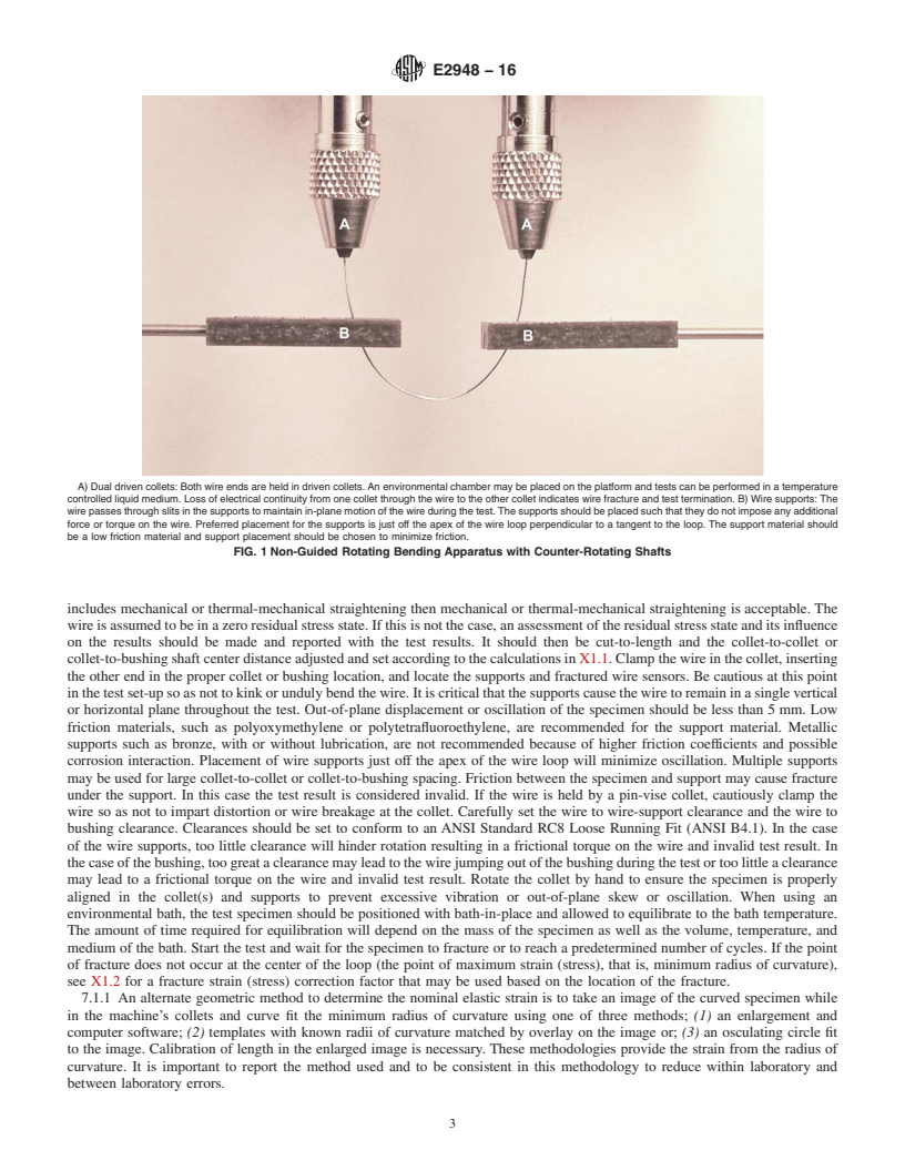 REDLINE ASTM E2948-16 - Standard Test Method for Conducting Rotating Bending Fatigue Tests of Solid Round Fine Wire