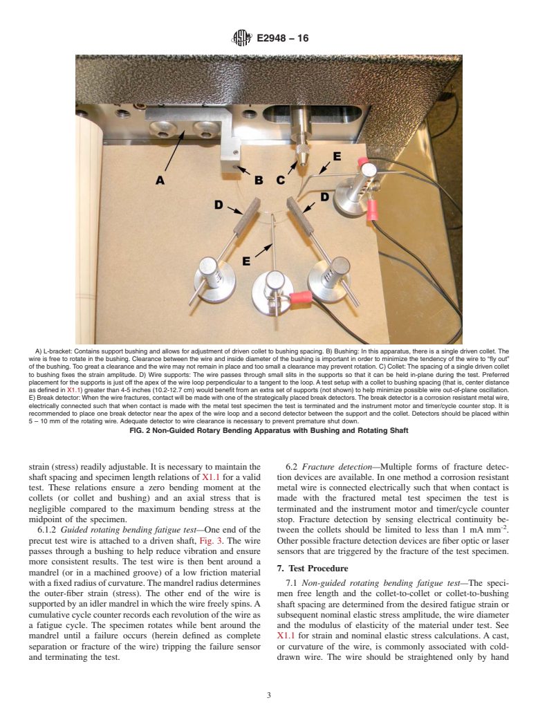 ASTM E2948-16 - Standard Test Method for Conducting Rotating Bending Fatigue Tests of Solid Round Fine Wire