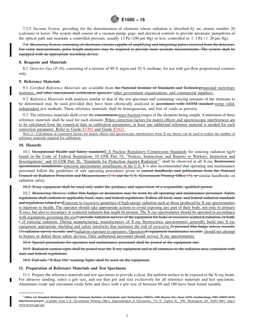 REDLINE ASTM E1085-16 - Standard Test Method for  Analysis of Low-Alloy Steels by Wavelength Dispersive X-Ray  Fluorescence Spectrometry