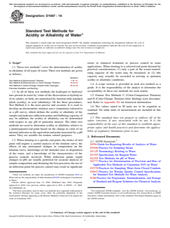 ASTM D1067-16 ASTM D1067-16 - Standard Test Methods for Acidity or Alkalinity of Water - Page 1 preview