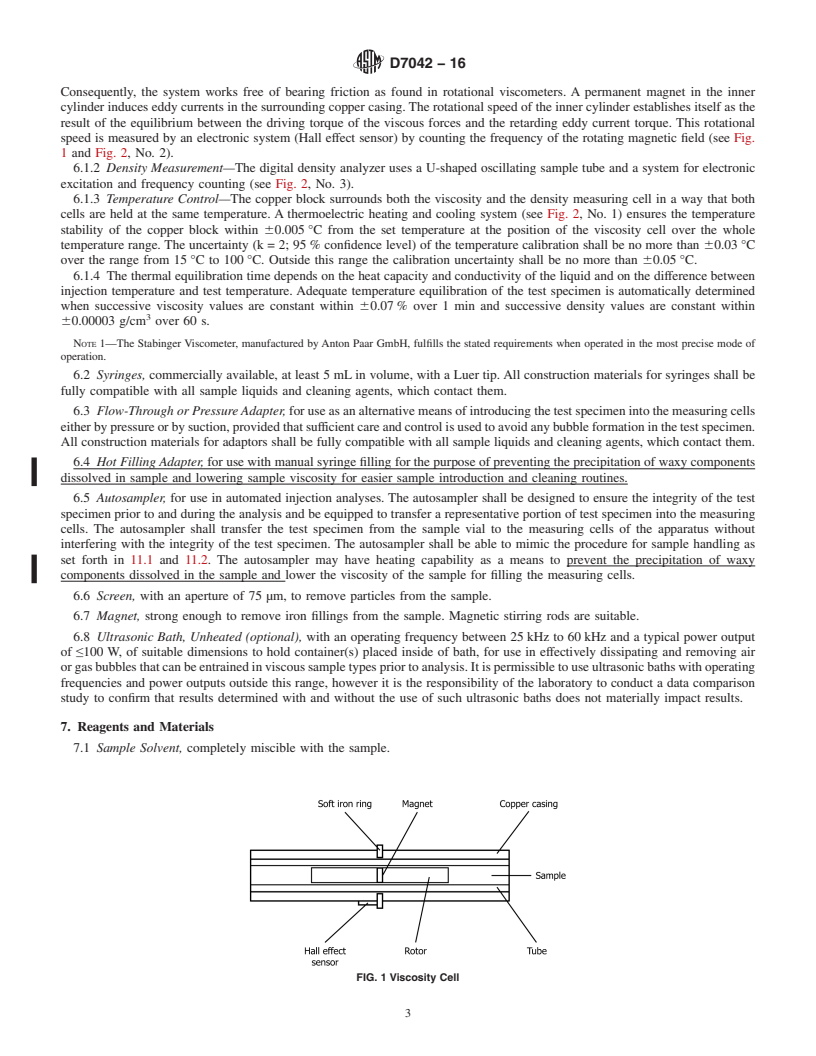 REDLINE ASTM D7042-16 - Standard Test Method for Dynamic Viscosity and Density of Liquids by Stabinger Viscometer  (and the Calculation of Kinematic Viscosity)