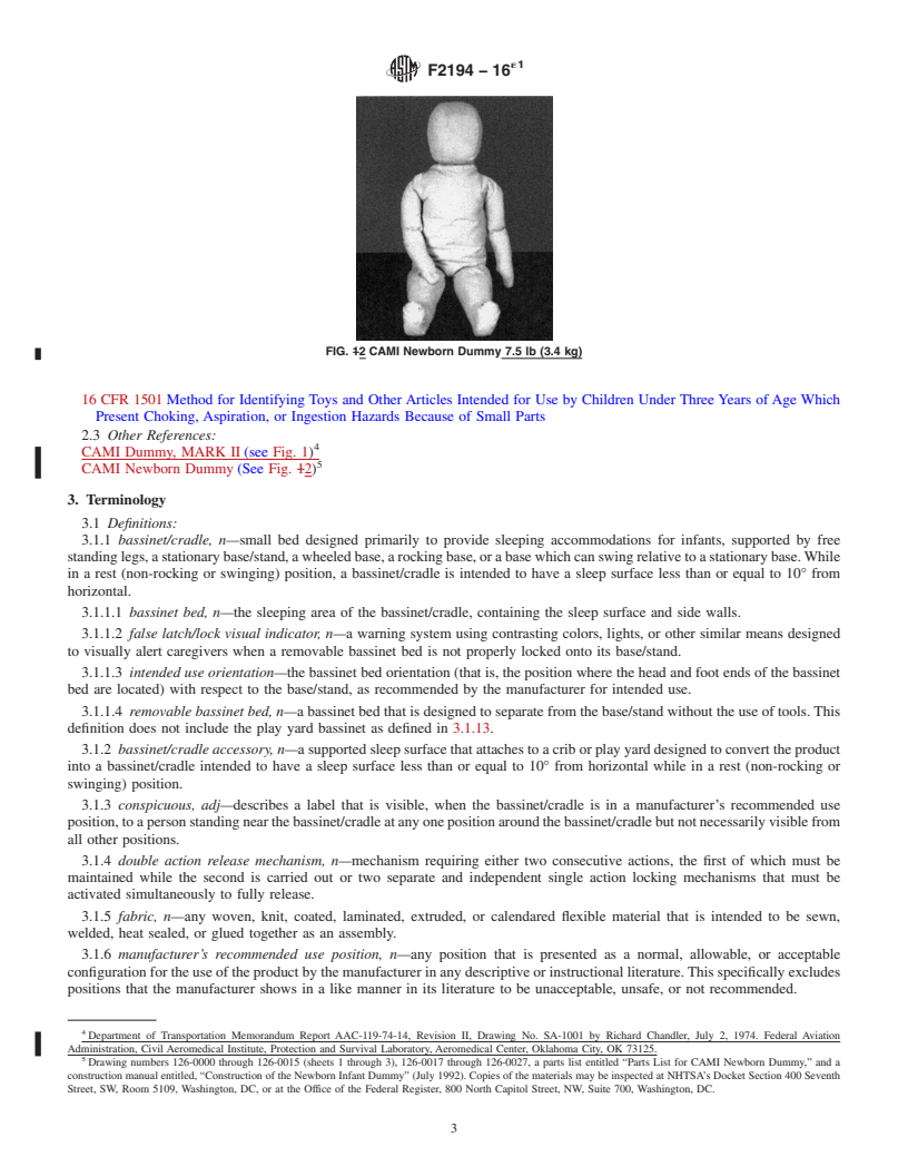 REDLINE ASTM F2194-16e1 - Standard Consumer Safety Specification for Bassinets and Cradles