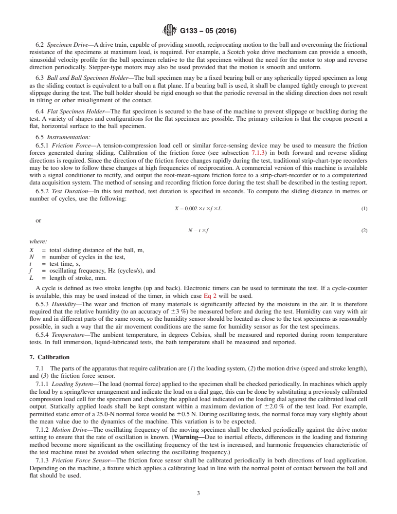 REDLINE ASTM G133-05(2016) - Standard Test Method for  Linearly Reciprocating Ball-on-Flat Sliding Wear