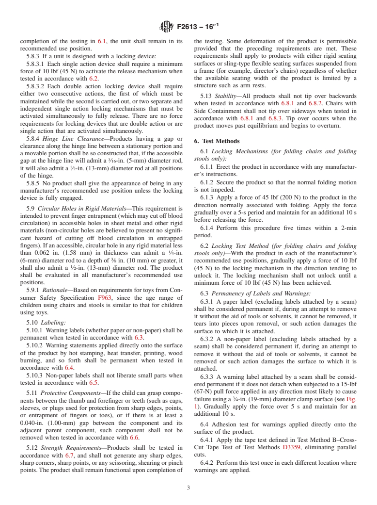 ASTM F2613-16e1 - Standard Consumer Safety Specification for  Children's Chairs and Stools