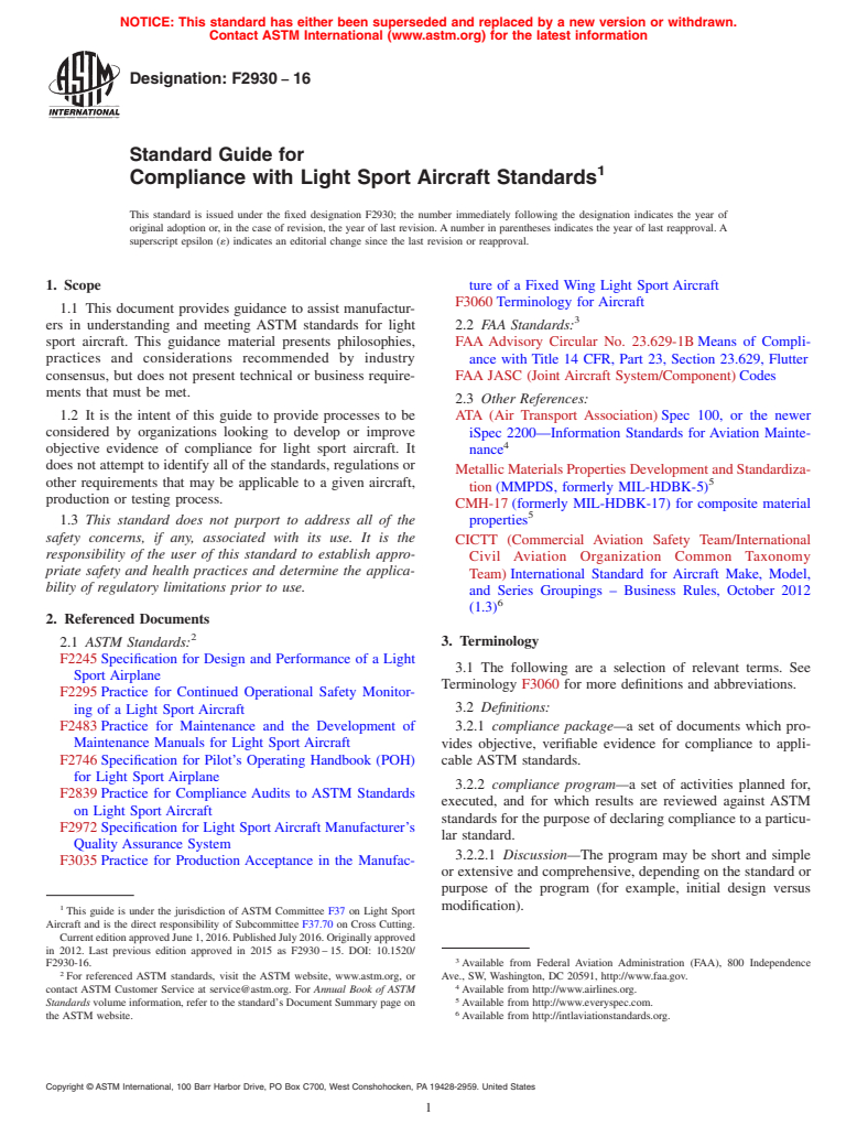 ASTM F2930-16 - Standard Guide for Compliance with Light Sport Aircraft Standards