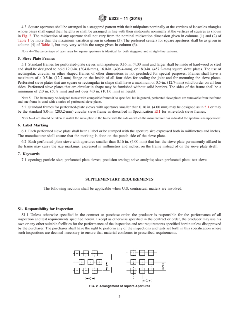 REDLINE ASTM E323-11(2016) - Standard Specification for  Perforated-Plate Sieves for Testing Purposes