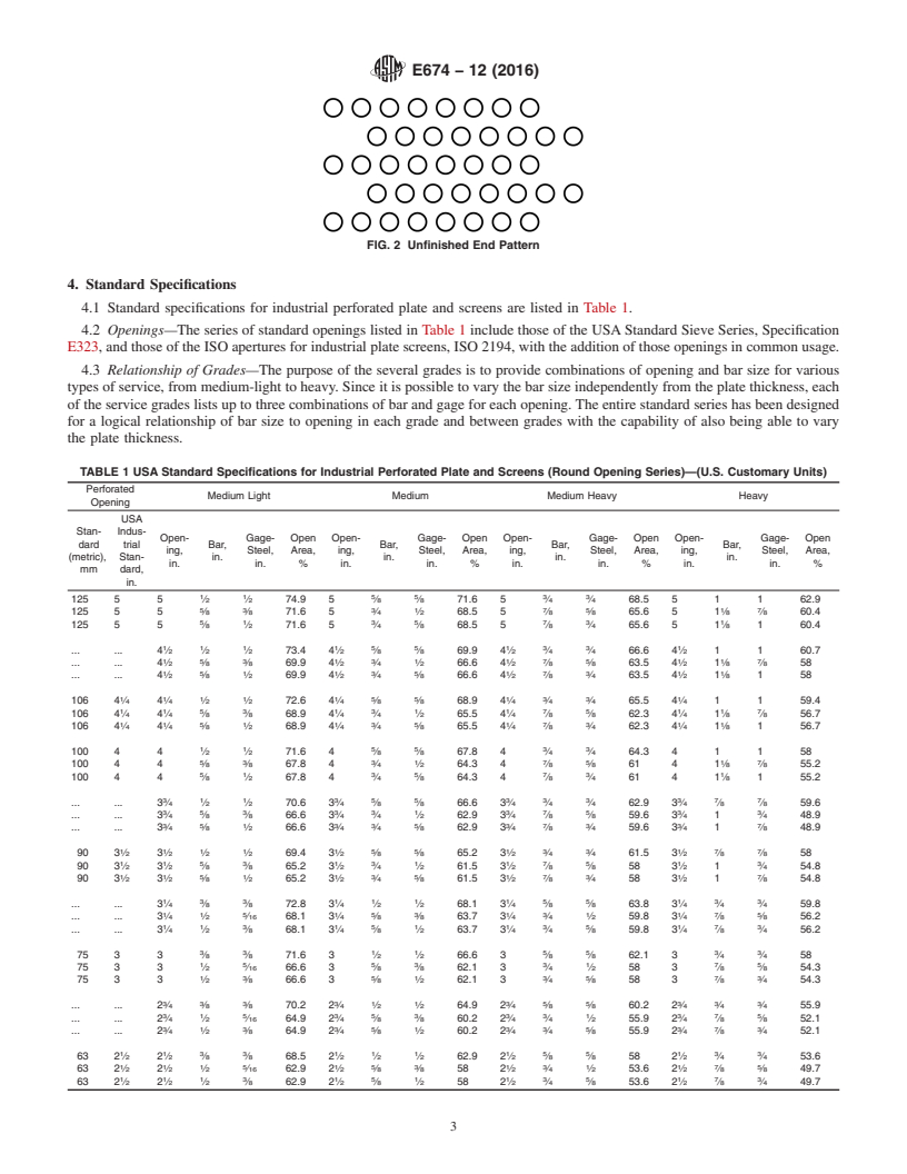 REDLINE ASTM E674-12(2016) - Standard Specification for  Industrial Perforated Plate and Screens (Round Opening Series)