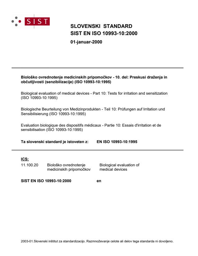EN ISO 10993-10:2000