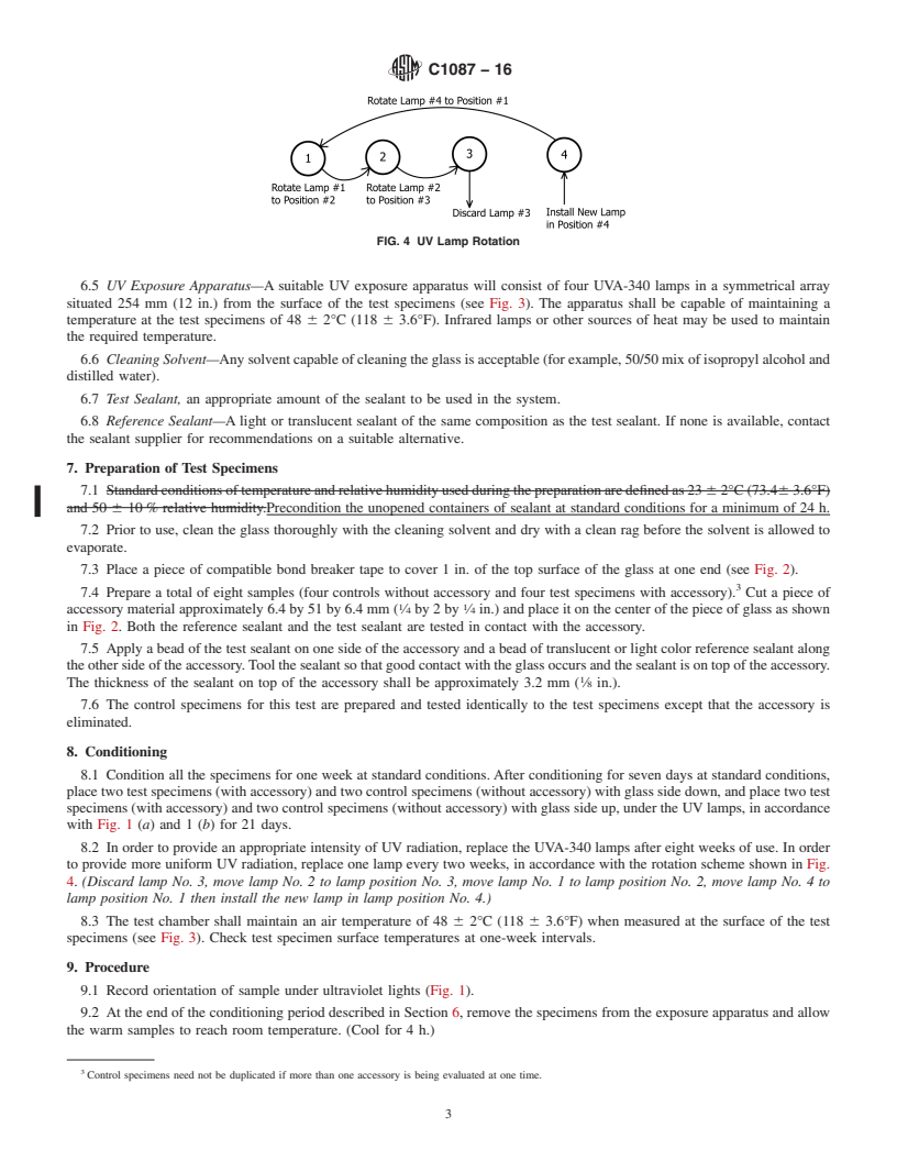 REDLINE ASTM C1087-16 - Standard Test Method for  Determining Compatibility of Liquid-Applied Sealants with Accessories  Used in Structural Glazing Systems