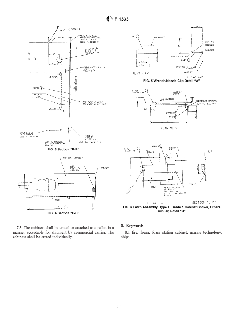 ASTM F1333-91(1996)e1 - Standard Specification for Construction of Fire and Foam Station Cabinets