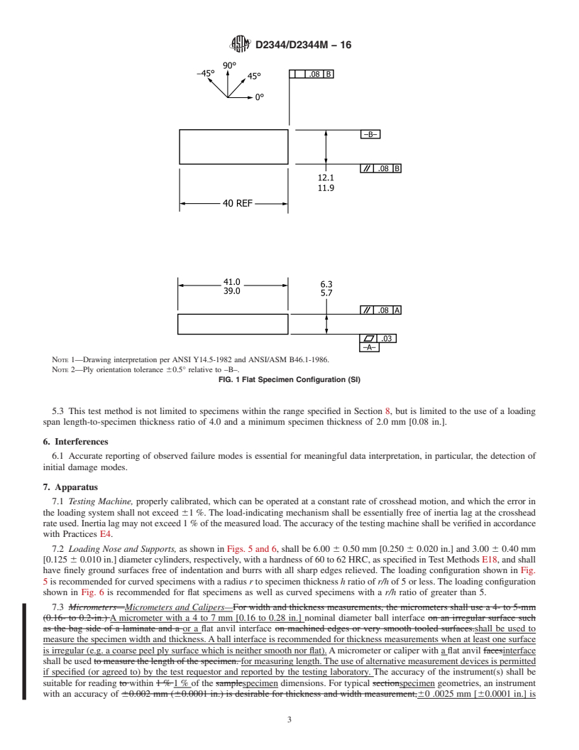 REDLINE ASTM D2344/D2344M-16 - Standard Test Method for  Short-Beam Strength of Polymer Matrix Composite Materials and  Their Laminates