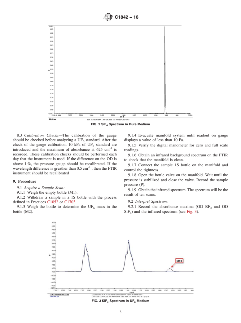 ASTM C1842-16 - Standard Test Method for The Analysis of Boron and Silicon in Uranium Hexfluoride via  Fourier-Transform Infrared (FTIR) Spectroscopy
