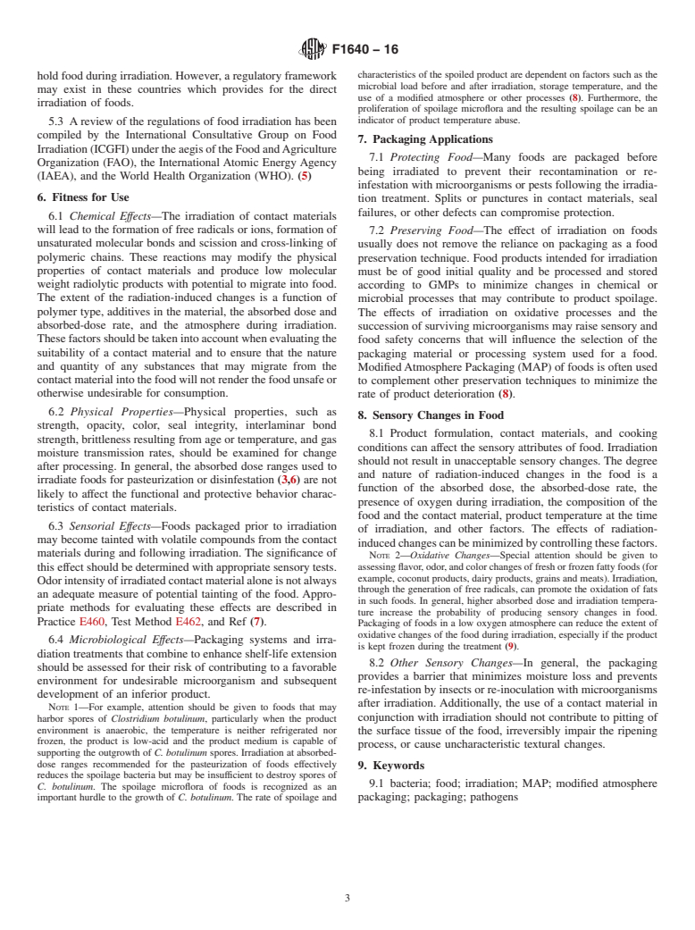 ASTM F1640-16 - Standard Guide for  Selection and Use of Contact Materials for Foods to Be Irradiated