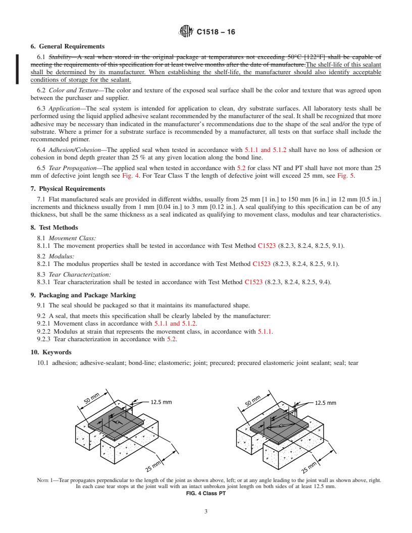 REDLINE ASTM C1518-16 - Standard Specification for  Precured Elastomeric Silicone Joint Sealants