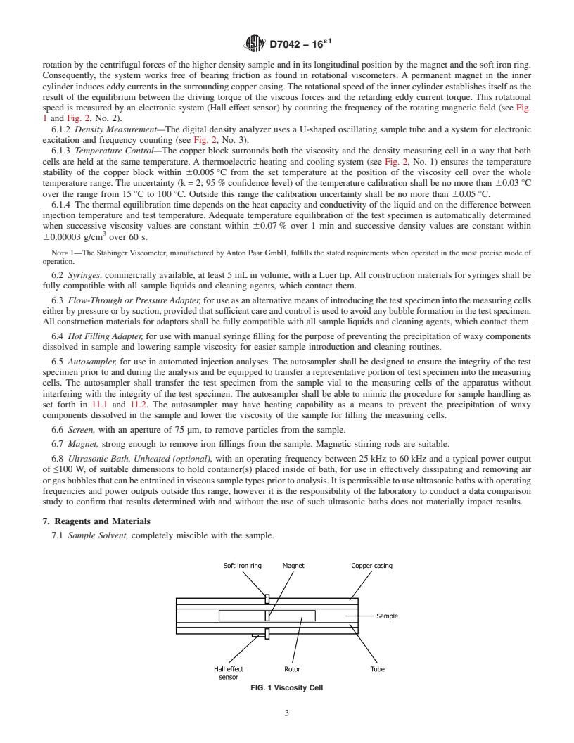 REDLINE ASTM D7042-16e1 - Standard Test Method for Dynamic Viscosity and Density of Liquids by Stabinger Viscometer  (and the Calculation of Kinematic Viscosity)