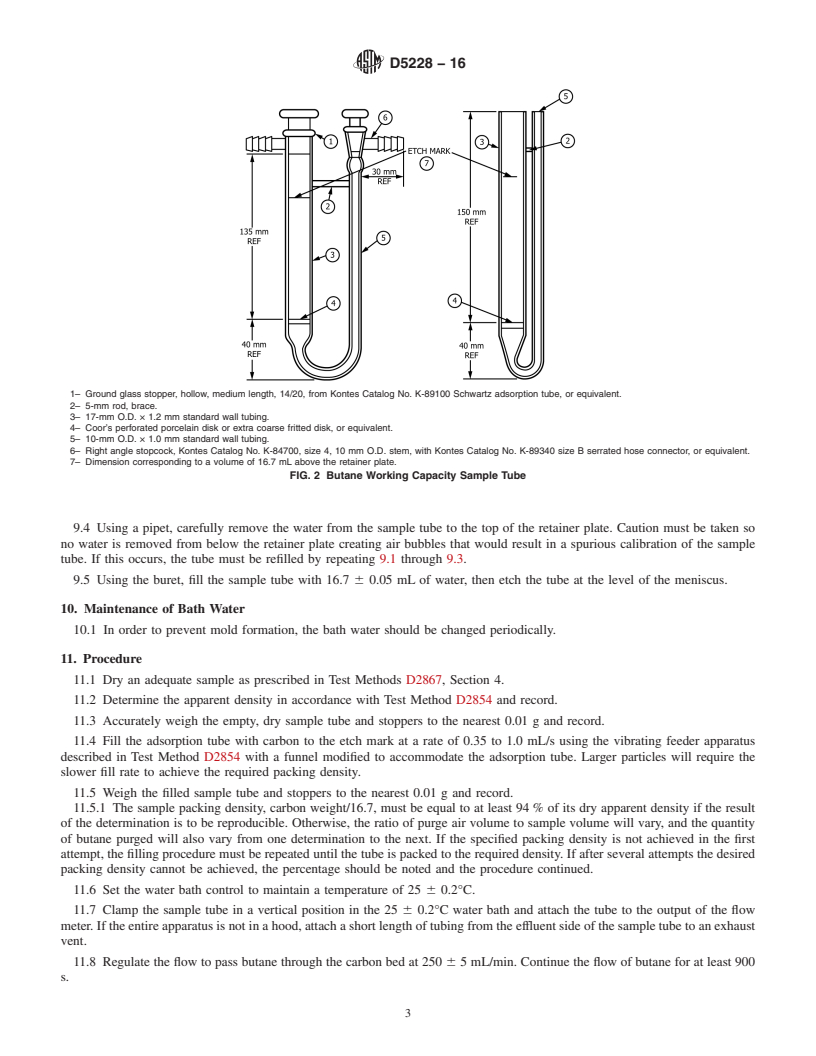 REDLINE ASTM D5228-16 - Standard Test Method for Determination of Butane Working Capacity of Activated Carbon