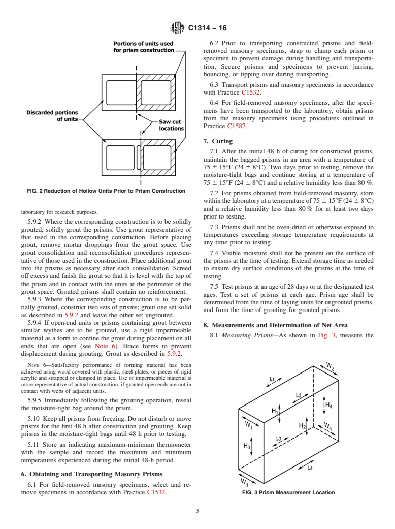 ASTM C1314-16 - Standard Test Method for  Compressive Strength of Masonry Prisms