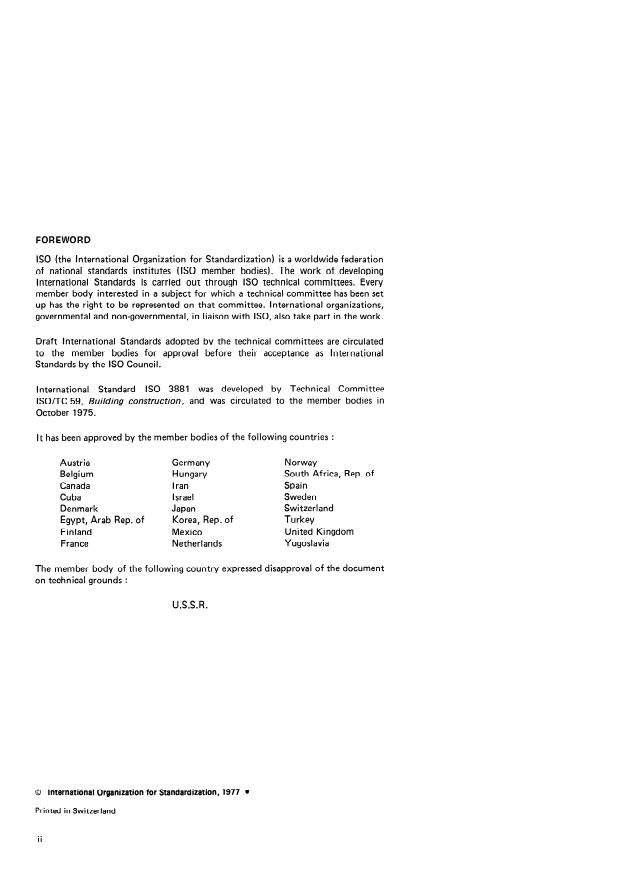 ISO 3881:1977 ISO 3881:1977 - Building construction -- Modular co-ordination -- Stairs and stair openings -- Co-ordinating dimensions - Page 2 preview
