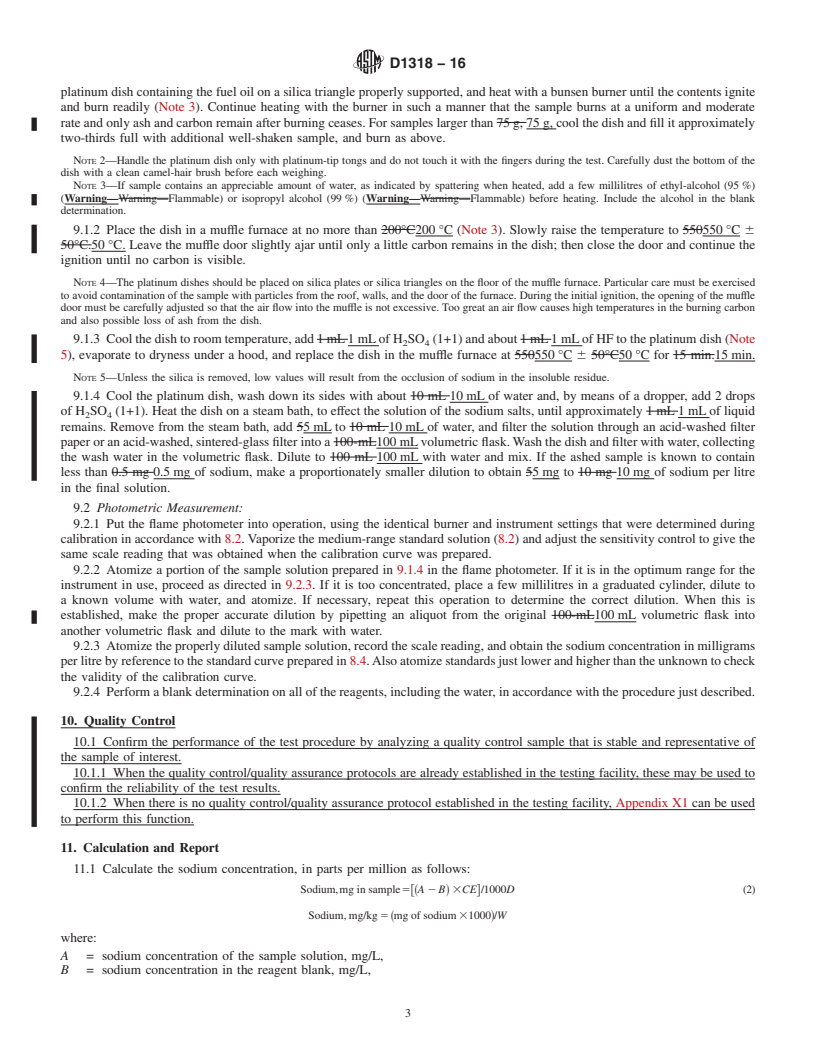 REDLINE ASTM D1318-16 - Standard Test Method for  Sodium in Residual Fuel Oil (Flame Photometric Method)