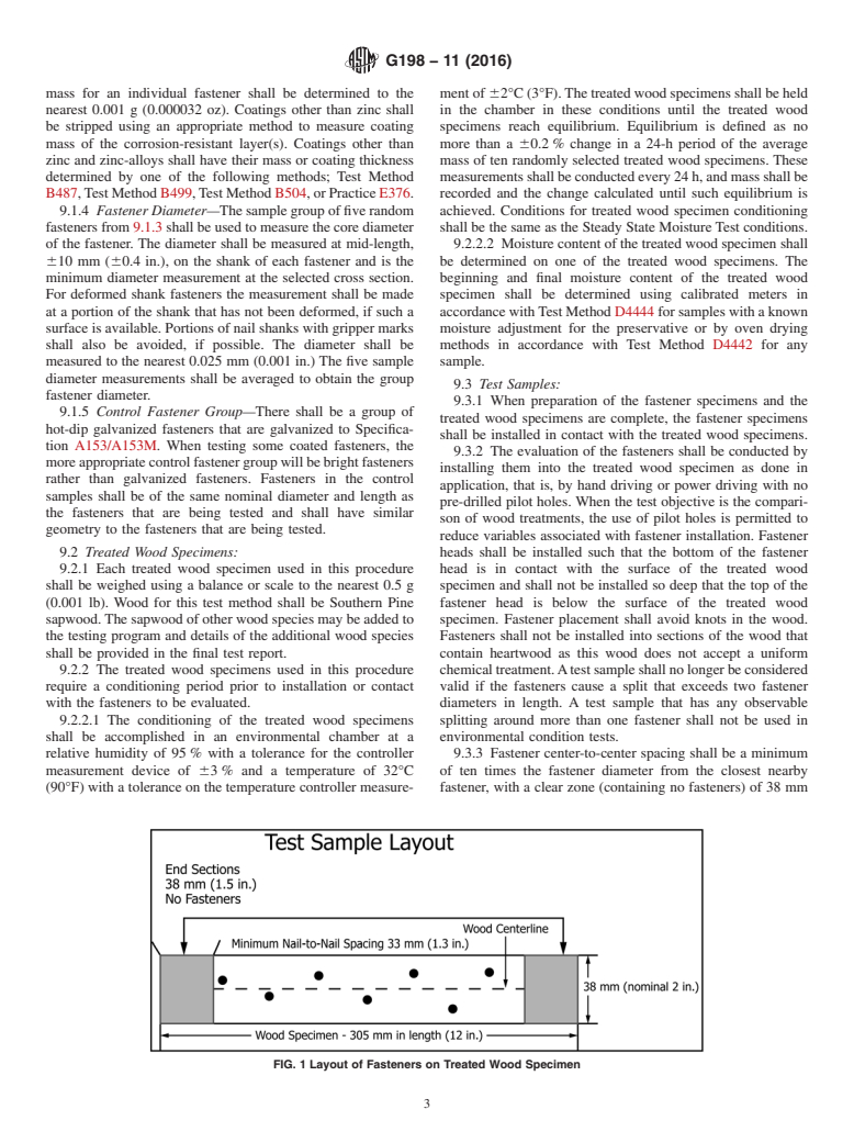 ASTM G198-11(2016) - Standard Test Method for  Determining the Relative Corrosion Performance of Driven Fasteners  in Contact with Treated Wood