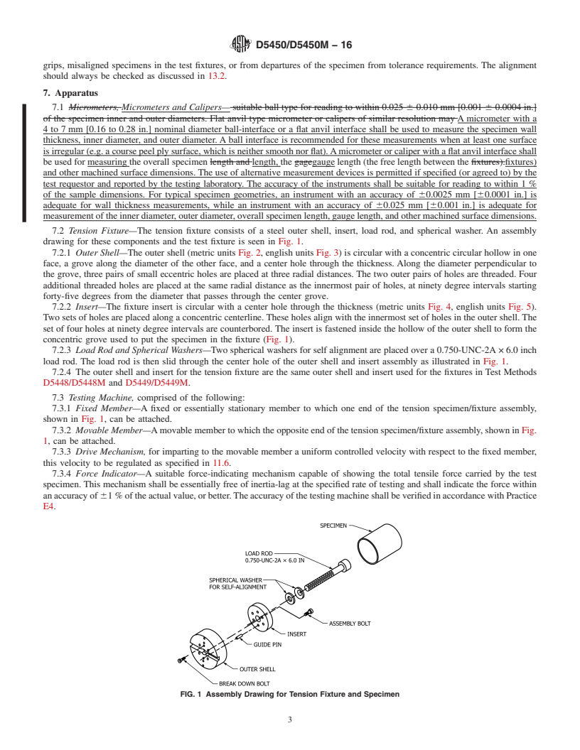 REDLINE ASTM D5450/D5450M-16 - Standard Test Method for  Transverse Tensile Properties of Hoop Wound Polymer Matrix  Composite Cylinders