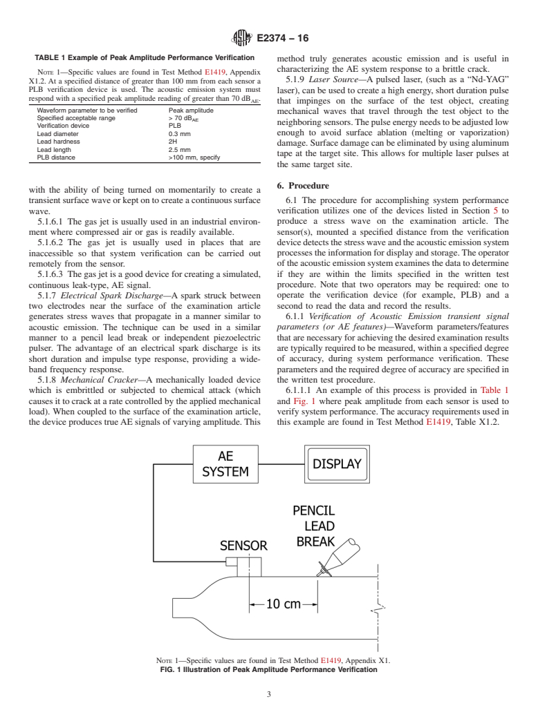 ASTM E2374-16 - Standard Guide for  Acoustic Emission System Performance Verification