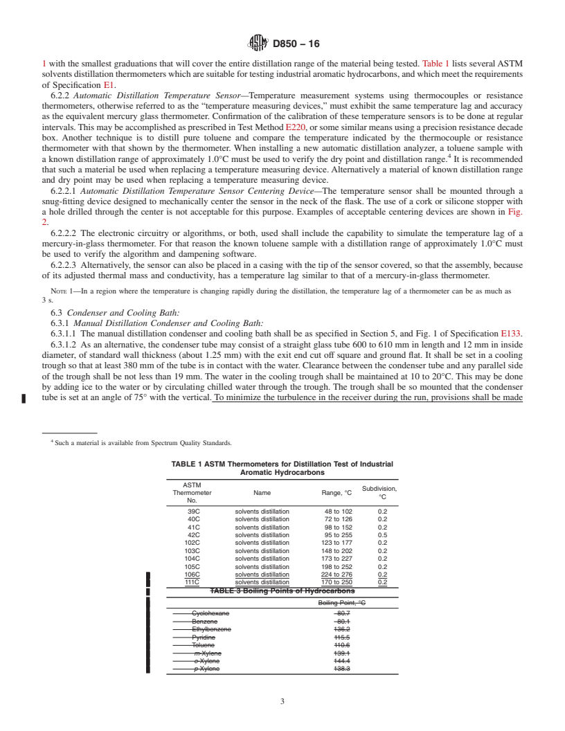 REDLINE ASTM D850-16 - Standard Test Method for Distillation of Industrial Aromatic Hydrocarbons and Related   Materials