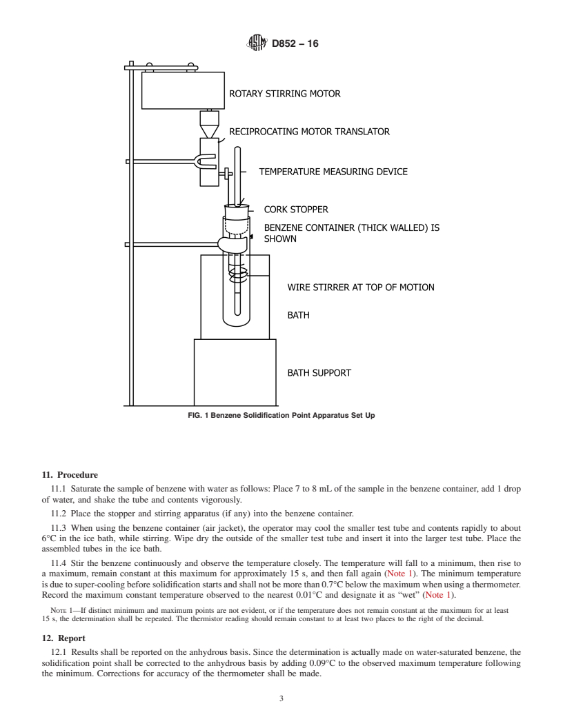 REDLINE ASTM D852-16 - Standard Test Method for Solidification Point of Benzene