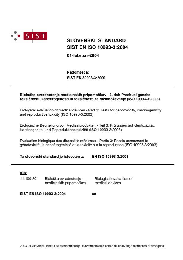 EN ISO 10993-3:2004
