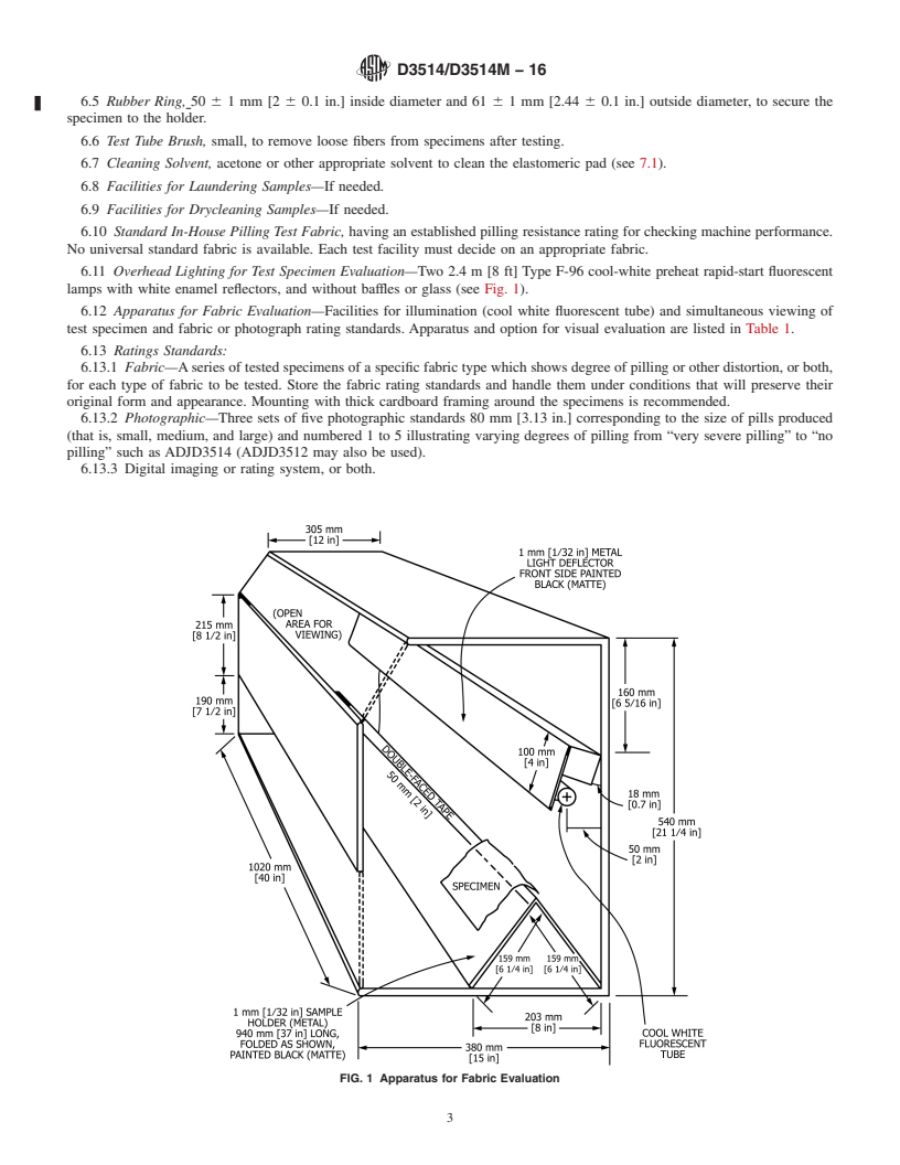 REDLINE ASTM D3514/D3514M-16 - Standard Test Method for  Pilling Resistance and Other Related Surface Changes of Textile  Fabrics: Elastomeric Pad