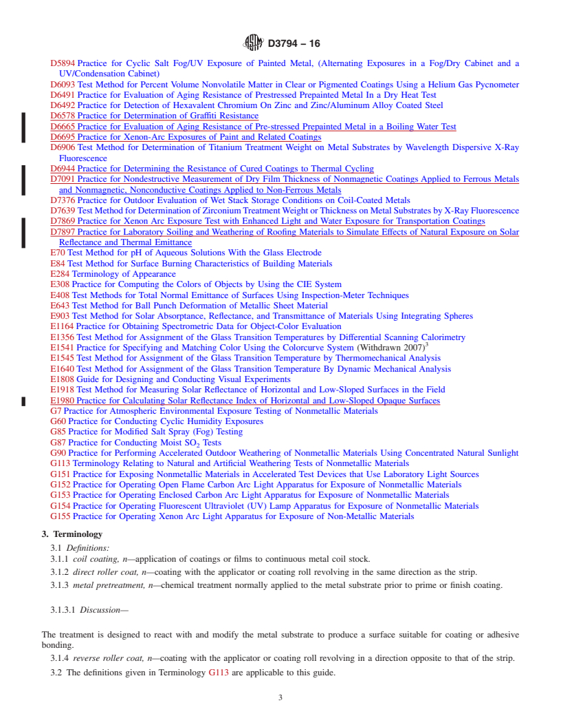 REDLINE ASTM D3794-16 - Standard Guide for Testing Coil Coatings