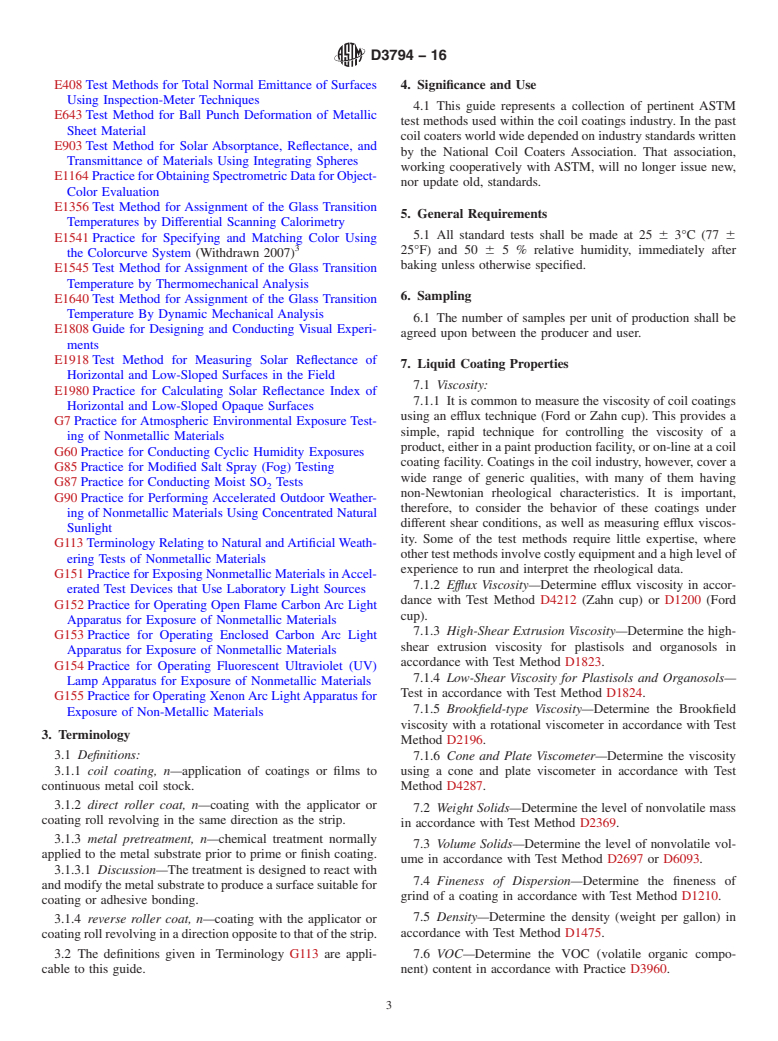 ASTM D3794-16 - Standard Guide for Testing Coil Coatings