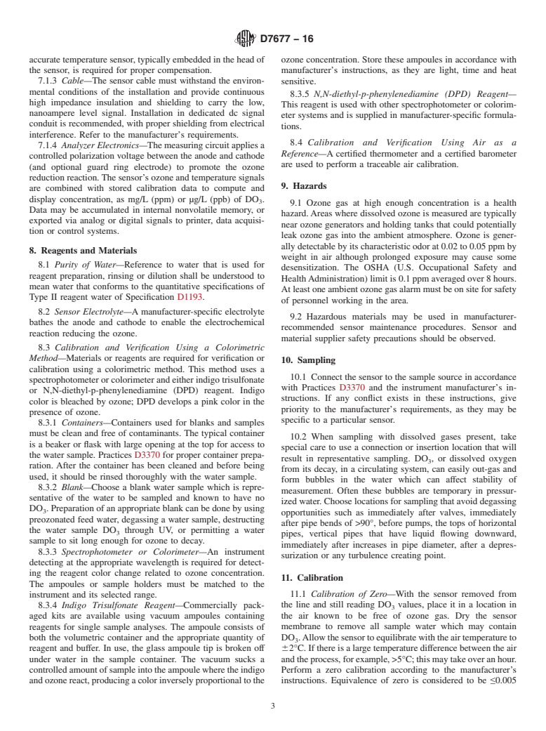 ASTM D7677-16 - Standard Test Method for the  Continuous Measurement of Dissolved Ozone in Low Conductivity   Water