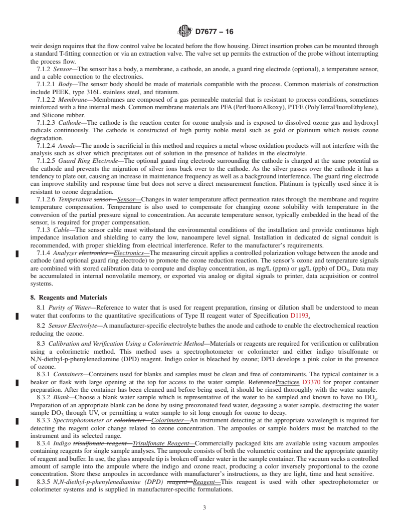 REDLINE ASTM D7677-16 - Standard Test Method for the  Continuous Measurement of Dissolved Ozone in Low Conductivity   Water