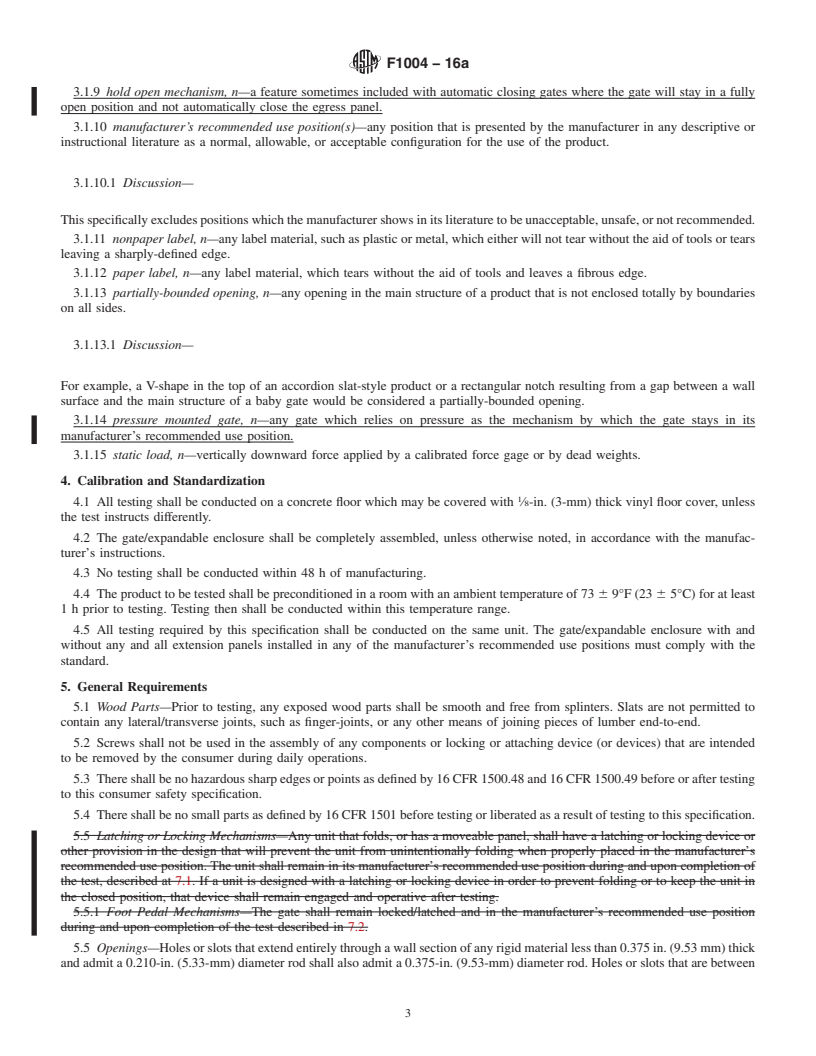 REDLINE ASTM F1004-16a - Standard Consumer Safety Specification for Expansion Gates and Expandable Enclosures