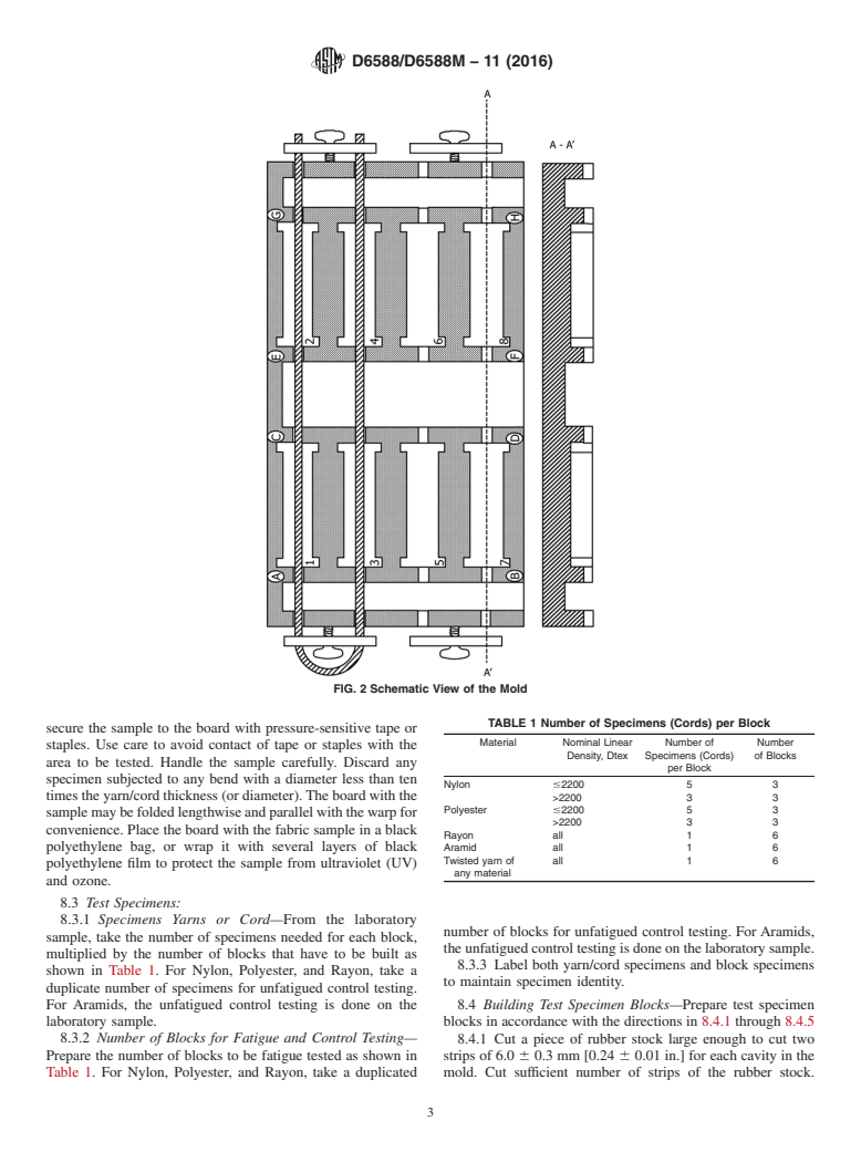 ASTM D6588/D6588M-11(2016) - Standard Test Method for  Fatigue of Tire Cords (Disc Fatigue Test)