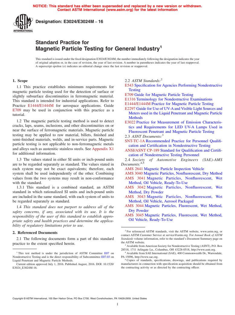 ASTM E3024/E3024M-16 - Standard Practice for Magnetic Particle Testing for General Industry