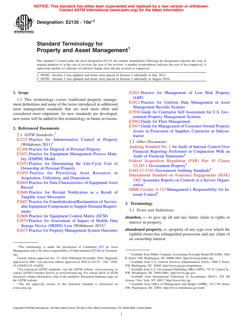 ASTM E2135-10ae2 - Standard Terminology for Property and Asset Management