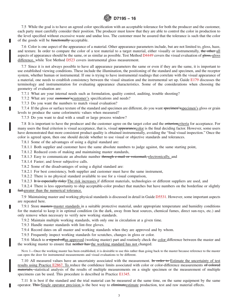 REDLINE ASTM D7195-16 - Standard Guide for Setting Object Color Specifications