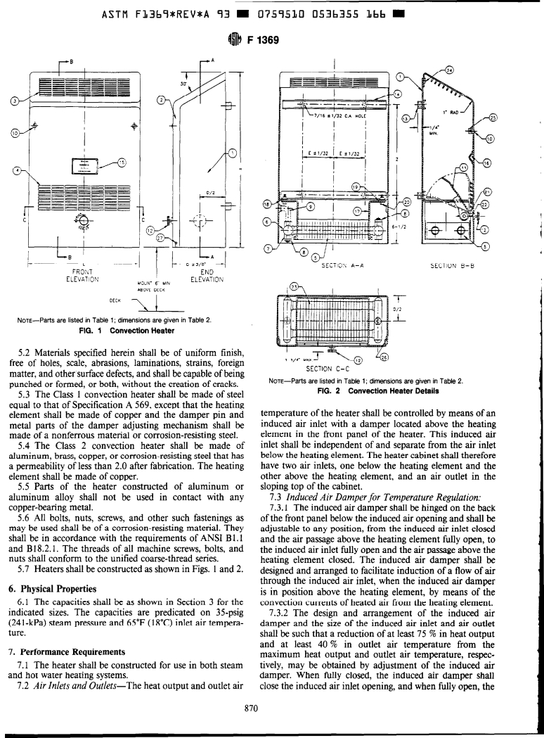 ASTM F1369-93a - Standard Specification for Heaters, Convection, Steam and Hot Water (Withdrawn 2002)