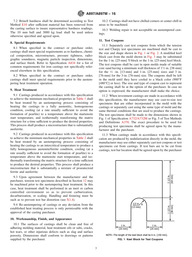 ASTM A897/A897M-16 - Standard Specification for  Austempered Ductile Iron Castings