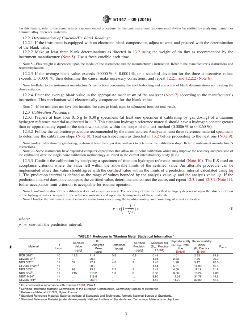 REDLINE ASTM E1447-09(2016) - Standard Test Method for  Determination of Hydrogen in Titanium and Titanium Alloys by  Inert  Gas Fusion Thermal Conductivity/Infrared Detection Method