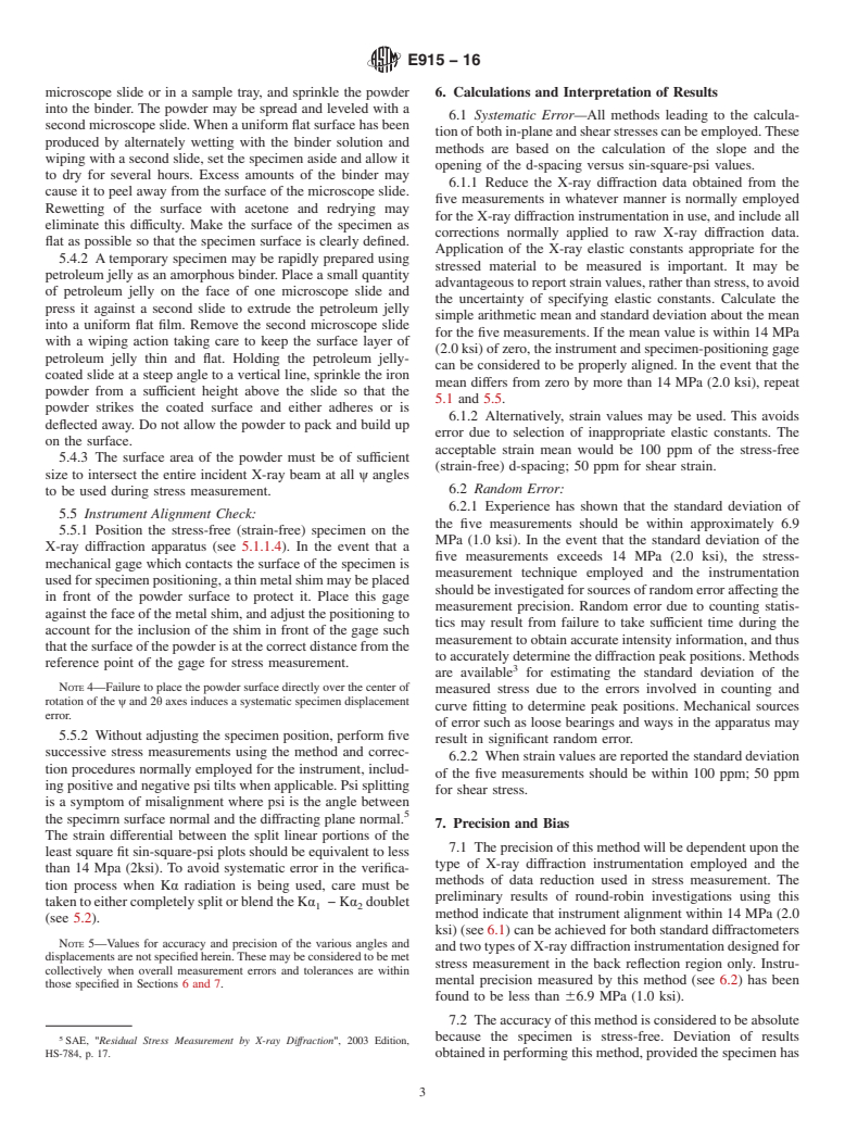 ASTM E915-16 - Standard Test Method for  Verifying the Alignment of X-Ray Diffraction Instrumentation  for Residual Stress Measurement