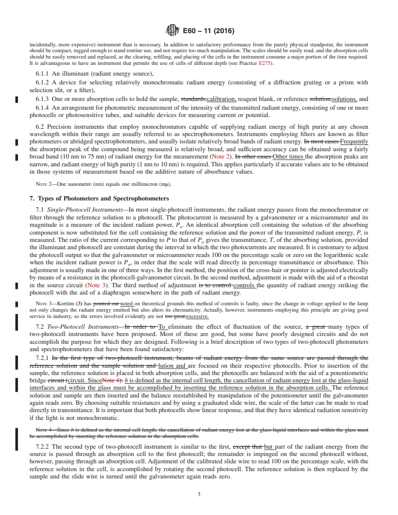 REDLINE ASTM E60-11(2016) - Standard Practice for  Analysis of Metals, Ores, and Related Materials by Spectrophotometry