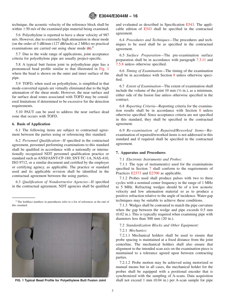 ASTM E3044/E3044M-16 - Standard Practice for Ultrasonic Testing of Polyethylene Butt Fusion Joints