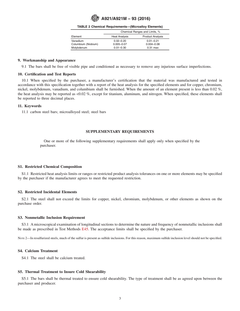 REDLINE ASTM A921/A921M-93(2016) - Standard Specification for Steel Bars, Microalloy, Hot-Wrought, Special Quality, for Subsequent   Hot Forging