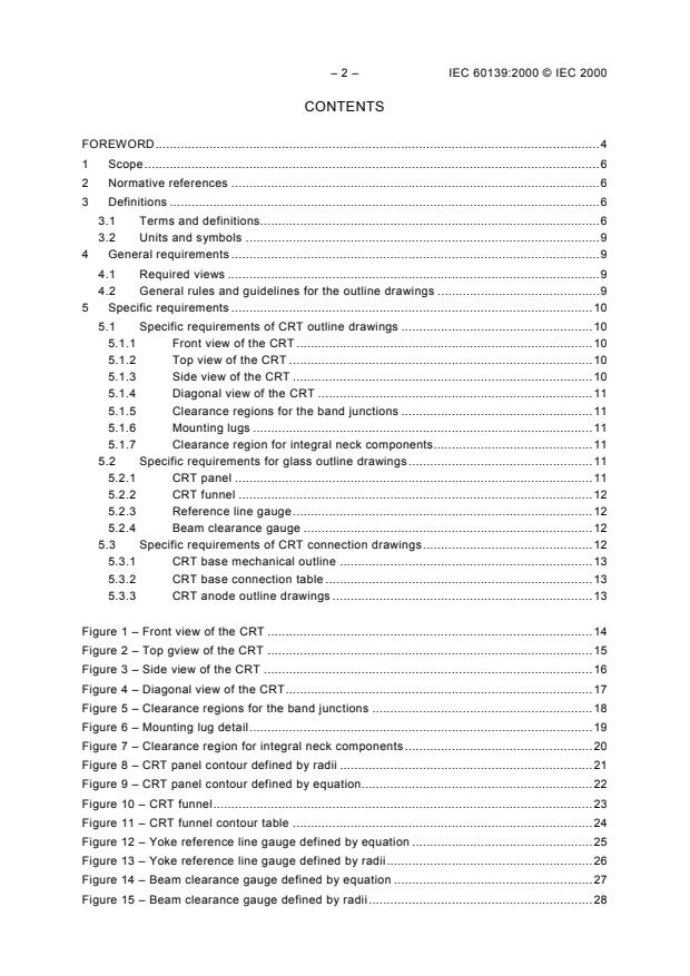 IEC 60139:2000 IEC 60139:2000 - Preparation of outline drawings for cathode-ray tubes, their components, connections and gauges - Page 4 preview